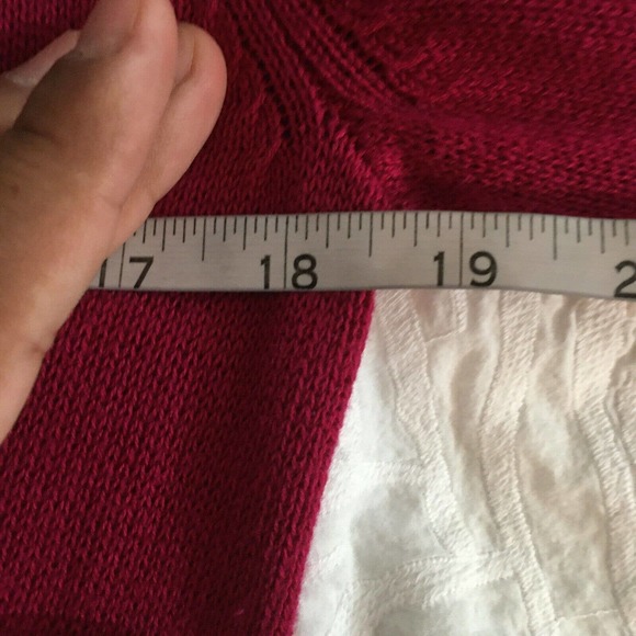Talbots Petite Cardigan Womens Sz P Dark Pink‎ Cotton Open Front Knit Sweater - Picture 7 of 8